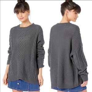 EUC Show Me Your MuMu Ada Tahitian Pearl Studded Wool Oversized Pullover Sweater